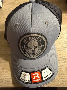 💥3/$20 Grey Warrior Barriers Patch Trucker Cap - LG/XL